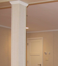 Easy Wrap column sleeves in New Haven basement