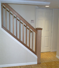 Renovated basement staircase in Mount Vernon