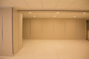 Basement wall panels and ThermalDry® insulated subfloor installed in Stamford