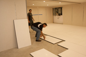 Installing insulated subfloor panels in Stamford