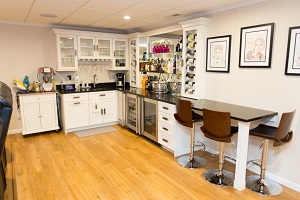 Bar in a Stamford finished basement